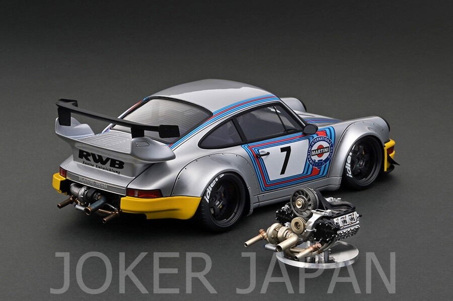 Ignition Model IG3006 1/18 RWB 964 Silver/Yellow With Engine