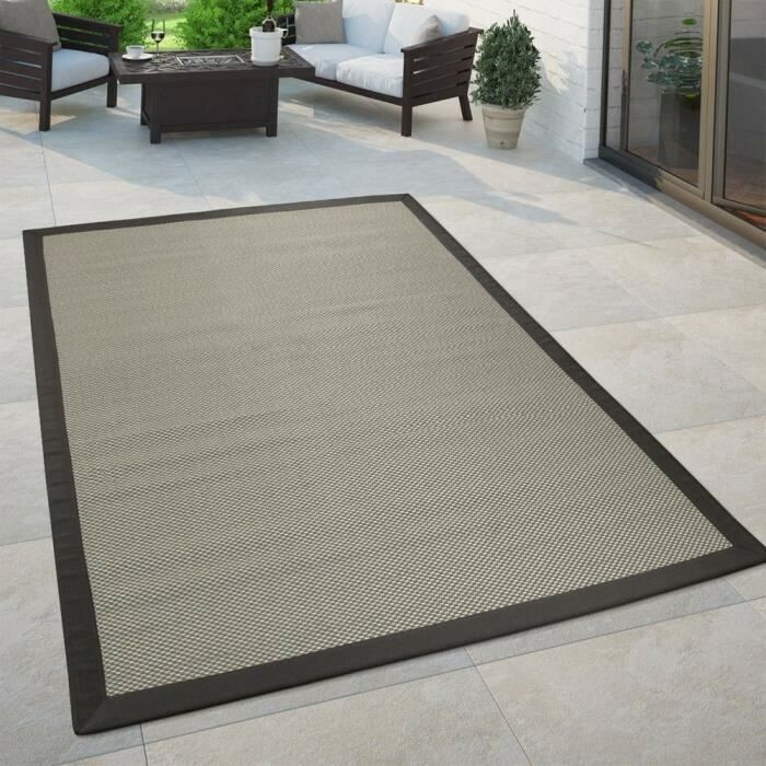Tapis d'extérieur gris PACO SISALO pour sublimer votre terrasse ou salon
