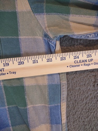Vintage LL Bean Hemd Herren Large Tall grün blau grau Flanell Knopfleiste kariert - Bild 8 von 11