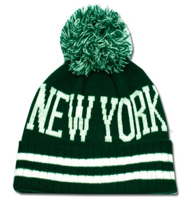 NEW YORK HAT WINTER WOOLLEN POM POM HAT BEANIE