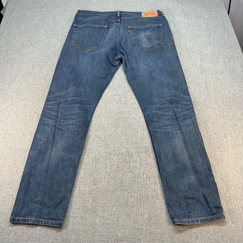 Levis 522 Jeans Mens 34x32 Blue Slim Straight Stretch Medium Wash - Picture 3 of 9