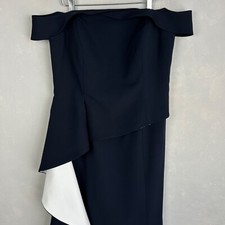 Alexander by Daymor size 16 maxi gown 1060 off shoulder ruffled skirt navy 2