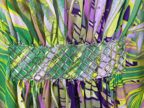 Jennifer Lopez Leaf Chiffon Caftan Palmed Prism Size L - Picture 8 of 19