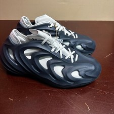 Adidas Mens Black Gray Originals Adifom Q HQ4324 Lace Up Athletic Running Shoes