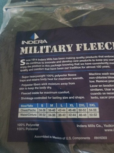 Men's Long Johns Shirt Fleeced Thermal Military Weight, Black Medium - Picture 4 of 7