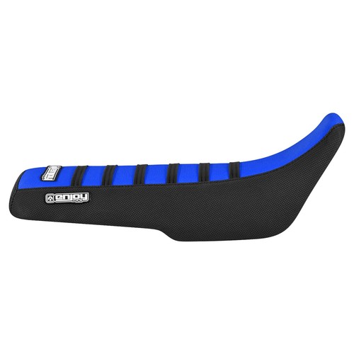 1988-1990 KAWASAKI KX 80 Gripper Seat Cover BLACK/ TM BLUE/ BLACK ribs #450 - Picture 2 of 4