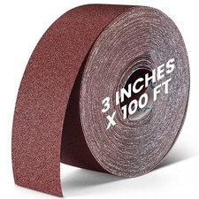 80 Grit Abrasive Sandpaper Roll 3'' x 100 ft Long Roll of Emery Cloth Sand Pa...