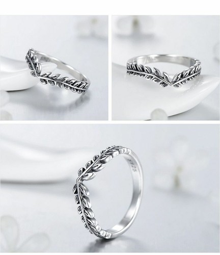Damen Ring Echt 925 Sterling Silber Baum Blatt Damenring Silberring Geschenk Neu - Bild 11 von 12