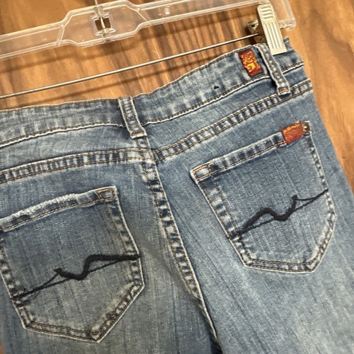 7 For All Mankind Mädchen Baumwolle blau Mid-Rise schlank gerade Jeans Gr 10 12 - Bild 9 von 19