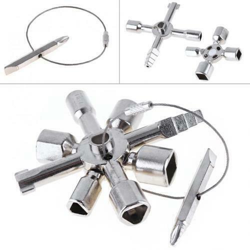 4-Way Multi-Functional Stainless Steel Cross Triangle Key For Elevator Cabinet - Picture 3 of 12