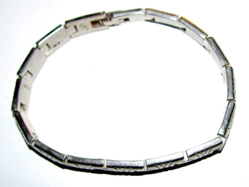 VTG - WOMENS BRACELET  -  MEXICO  STERLING SILVER  0.925 LINK  w/  ENGRAVED - Picture 10 of 11