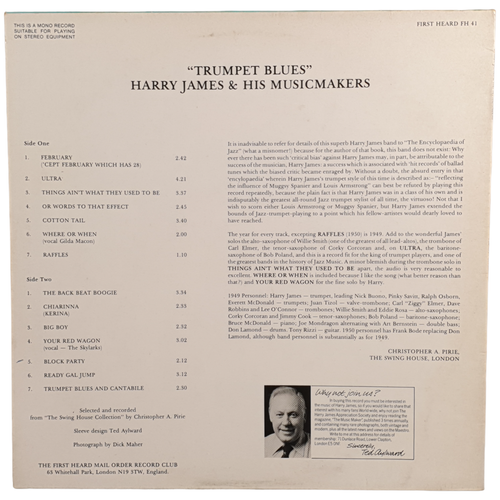 Vtg TRUMPET BLUES Harry James & Musicmakers First Heard 1981 Vinyl UK 33 Rpm 12" - Bild 3 von 7