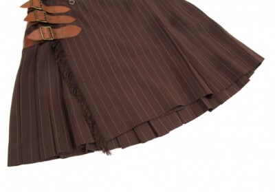 Jean Paul GAULTIER CLASSIQUE Striped Pleats Wrap Skirt Size