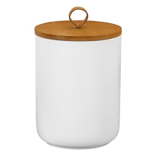 Large Ceramic Storage Jars, Modern Elegant Highly Polished White-44oz/1300ml - Picture 4 of 7