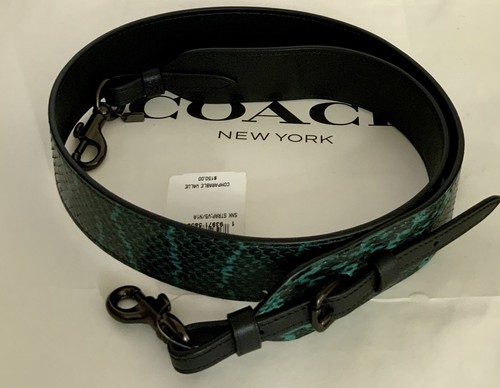 COACH 89324 Novedad Correa de Cuero Serpiente Hombro V5/Verde Pino Nuevo con Etiquetas - Imagen 2 de 7