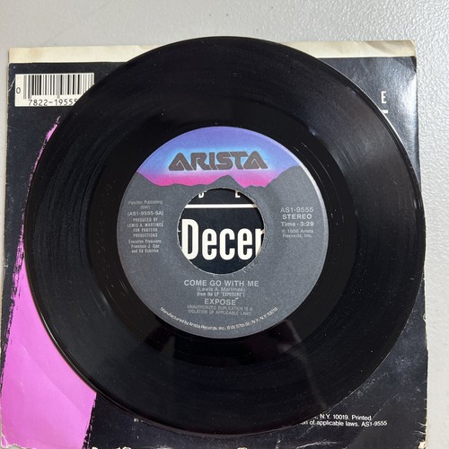 Expose Come Go With Me/December  (Arista AS1-9555) 7" VG+/G - Picture 3 of 6