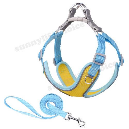 Dog Outdoor Walking Harness Leash Pet Cat Adjustable Breathable Reflective Vest - Picture 15 of 17