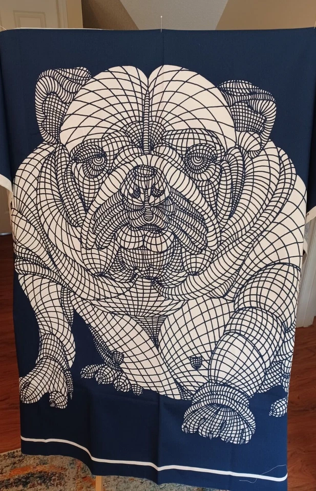 Panel grande azul marino/blanco IKEA Bulldog de Kristine Mandsberg 30x51" Foto 2 de 3