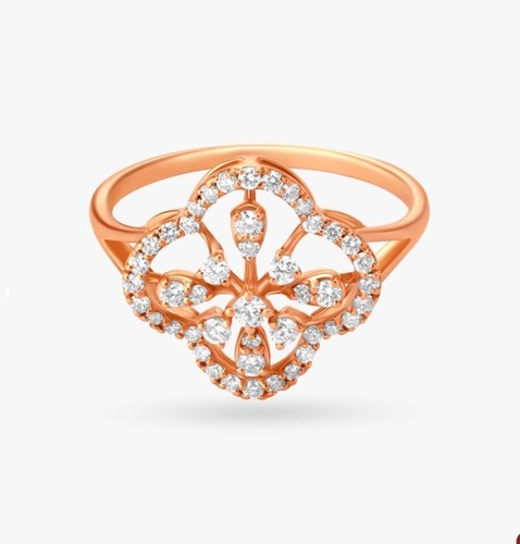 14K Diamond gold ring ethnic engagement jewelry for girl's - Picture 2 of 3