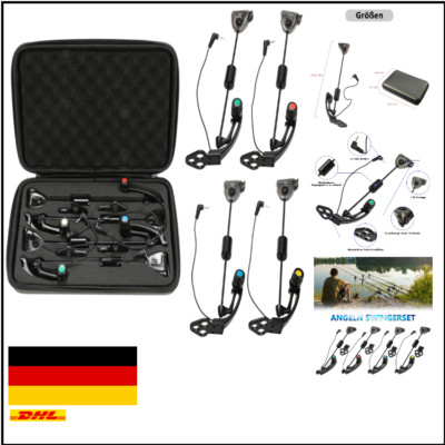 Lixada LED-Fliegenjäger-Set 4 Stück, beleuchtete Angel-Swinger & Tragetasche