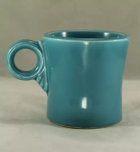 Vintage Fiesta Mid Century 3" Turquoise Tom & Jerry Mug - HLC Homer Laughlin