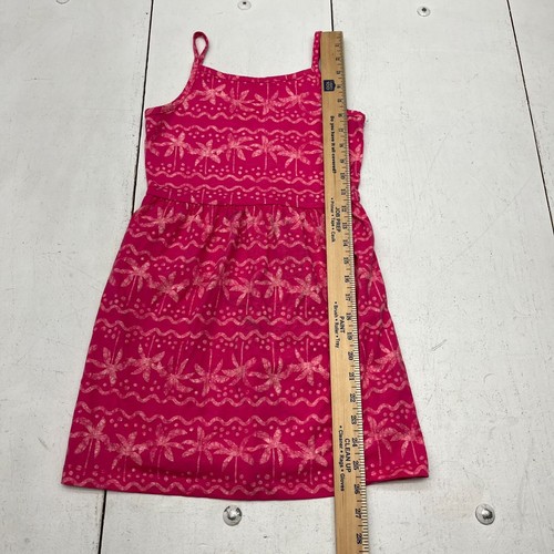 Carters Pink Palm Tree Print Sleeveless A-Line Dress Girls Size 7 - Picture 5 of 7