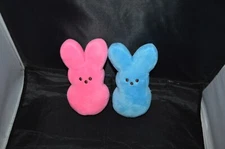 Peeps lot 2 Pink Blue Peep Plush 6" Bunny Rabbit Easter Stuffed Toy Box B7