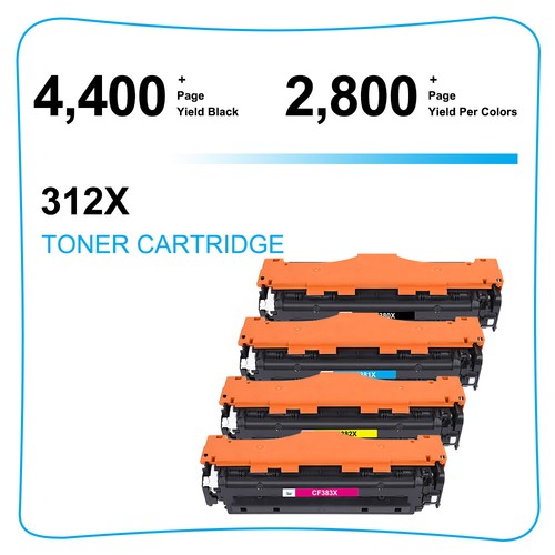 5PK CF380A CF381A CF382A CF383A Toner 312A For HP Laserjet Pro MFP M476dn M476nw - Picture 2 of 7