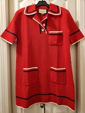 Gucci New Red Polo Mini Knit Dress - Size XS