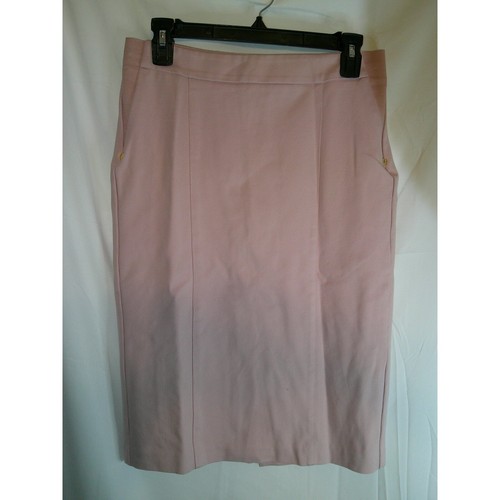 Anne Klein Pencil Skirt Career Business Office Wear Gold Accents Pink Size S - Afbeelding 2 van 3