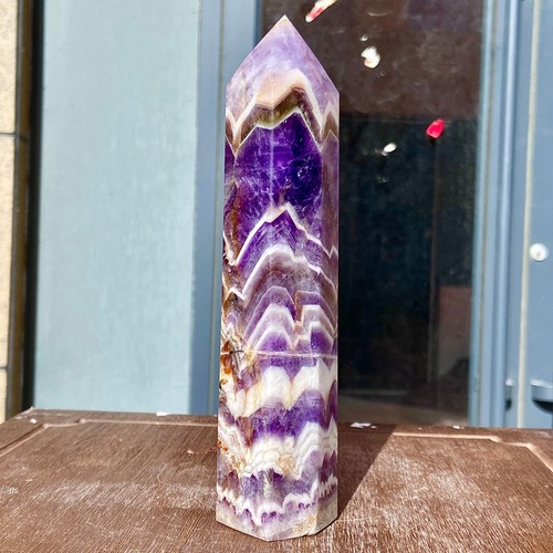 418G Natural dream amethyst pillar obelisk quartz wand crystal specimen - 第 5/18 張圖片