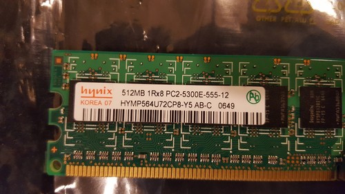 2 Hynix (2 x 512MB) 1GB PC2-5300 DDR2-667MHz HYMP564U72CP8-Y5 AB-C Memory sticks - Picture 2 of 4