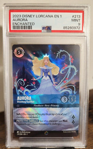 Disney Lorcana 1st Chapter Aurora Dreaming Guardian ENCHANTED 213/204 PSA 9 MINT