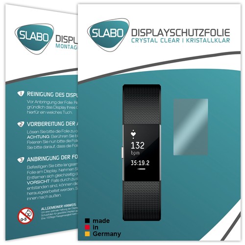 Slabo Displayschutzfolie für Fitbit Charge 2 (2er Set) KLAR "Crystal Clear" - Bild 2 von 5