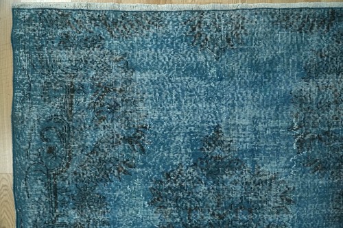 Wool Handmade Vintage Turkish Rug, 5x8 Blue Are Rug, 5.25x7.84 ft. H-2782 - Picture 6 of 10
