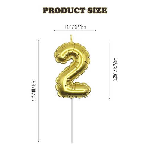 Balloon Shaped Gold Number Candle for Birthday Party, Anniversary Celebration - Picture 2 of 23