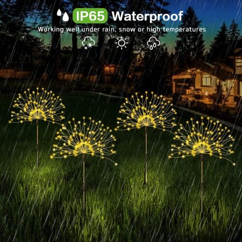 Solar Firework Lights Outdoor Waterproof 150 LED Path Lawn Garden Decor Lamp - Picture 14 of 29