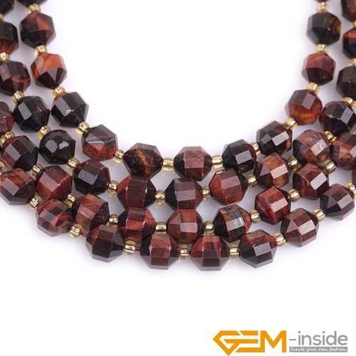 6/8/10/12mm Nature Stone Bicone Faceted Spacer Loose Beads Jewelry Making 15" - Picture 60 of 347