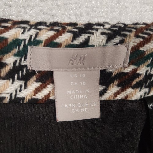 H&M Mini Skirt Women's 10 Multi-color Knit Poly Wool Blend Short Lined Zip - Picture 12 of 13