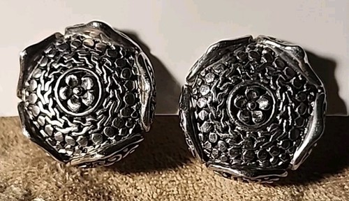 SARDA 925 FLOWER BLOOM EARRINGS STERLING SILVER - Picture 2 of 5