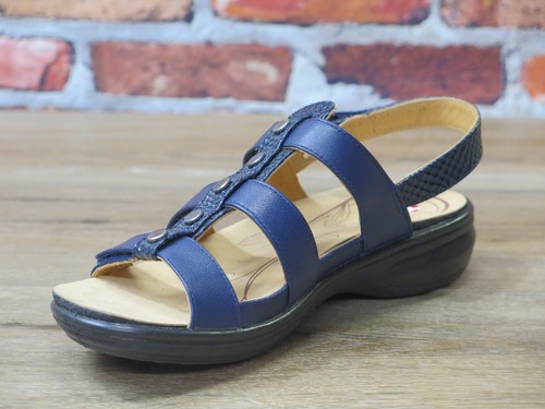 Sandalia para mujer Revere Toledo de cuero con tiras azul marino serpiente/azul *TOLE-NVYSN - Imagen 3 de 6