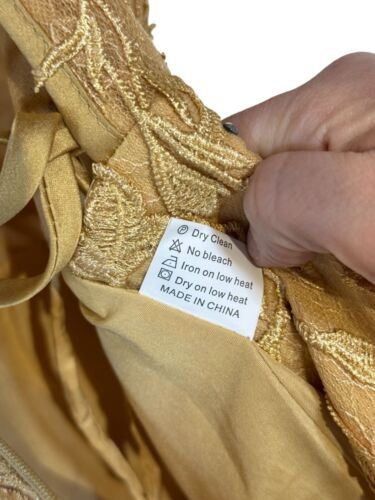 Jovani Gold Mermaid Formal Maxi Corset Dress Prom Ballgown Womens Size 6 - Picture 9 of 13