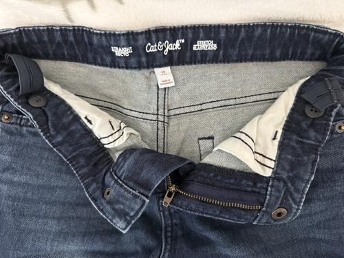 Cat and Jack Boys Blue Adjustable Waist Denim Straight Jeans Denim Size 10 - Picture 3 of 4