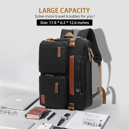 3 in 1 Laptop Bag for Men, 17.3 Inch Work Bags for Men, Laptop Backpack, Briefca - Picture 2 of 12