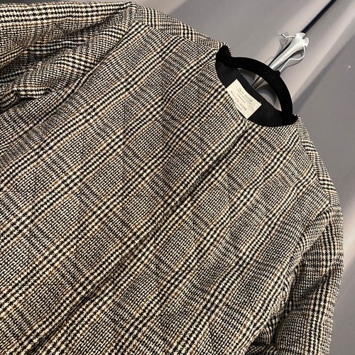 Zara Girls Plaid Quilted Jacket Size 11/12 NO Belt