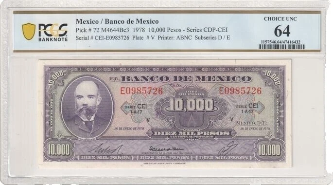 1978 billetes mexicanos