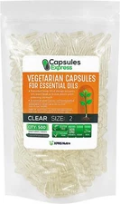 XPRS Nutra Size 2 Clear Veggie Capsules for Essential Oils Vegetable Caps