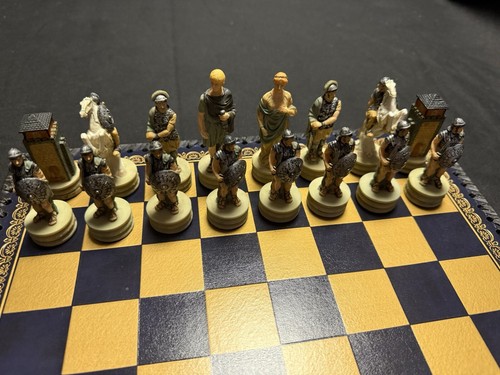 FABRIS GIULIANA Italian Luxury Chess Set - Greeks vs Romans - Never Used w/ Box - Picture 3 of 23