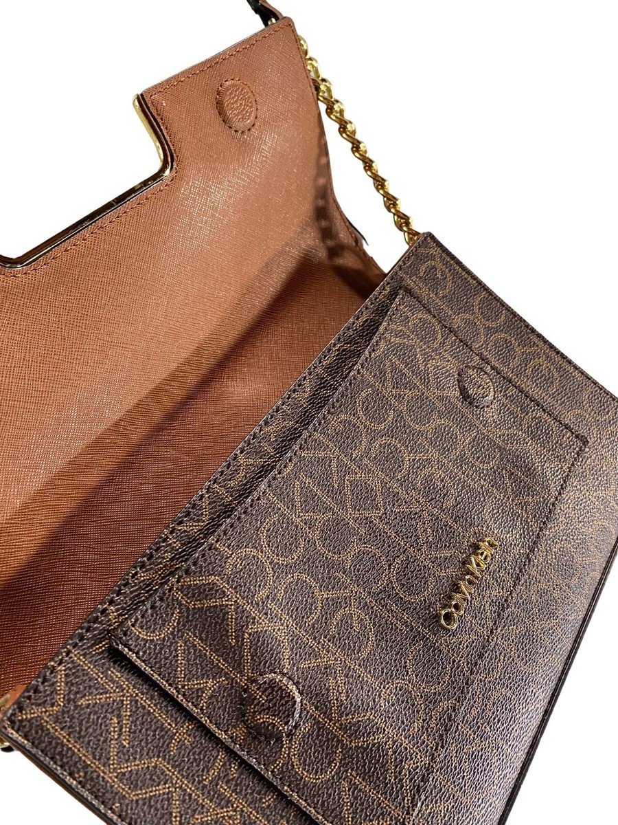 Calvin Klein Logo Crossbody Flap Front Adjustable Shoulder