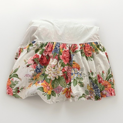 Retired RALPH LAUREN Retired ‘Melissa on White’ Floral Full/Double Bed Skirt
